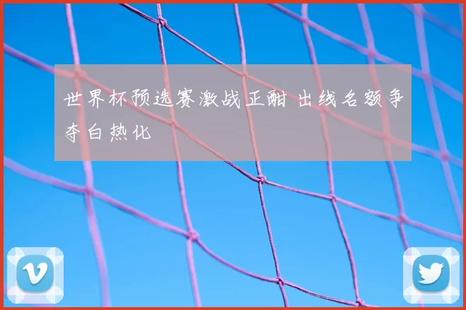 世界杯预选赛激战正酣 出线名额争夺白热化
