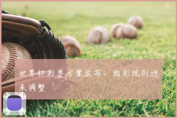 世界杯彩票方案发布,购彩规则迎来调整